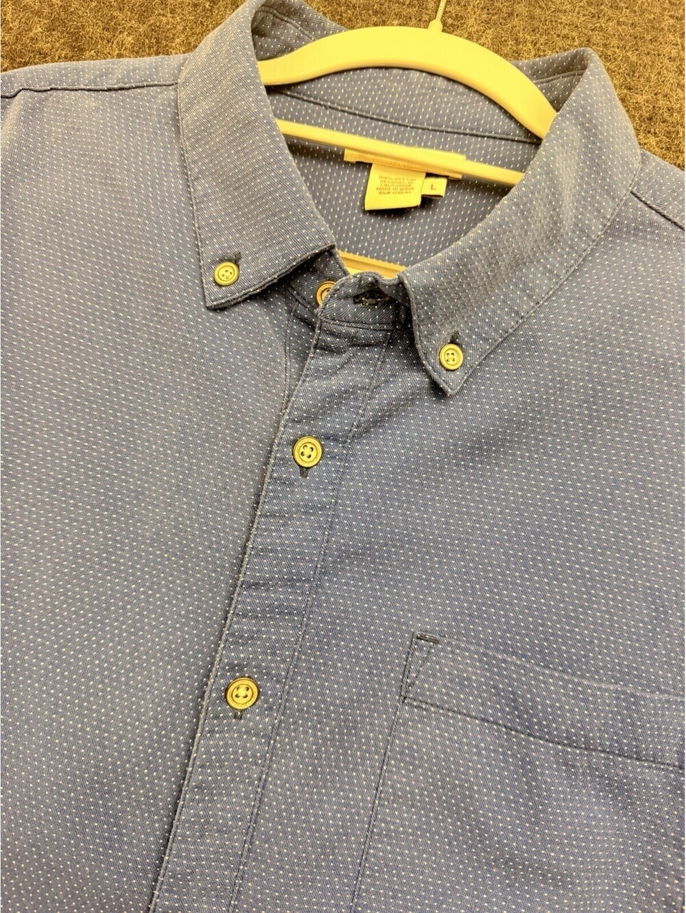 Carbon 2 Cobalt Button Up Shirt Mens Large Blue Long Sleeve Button Down Rugged